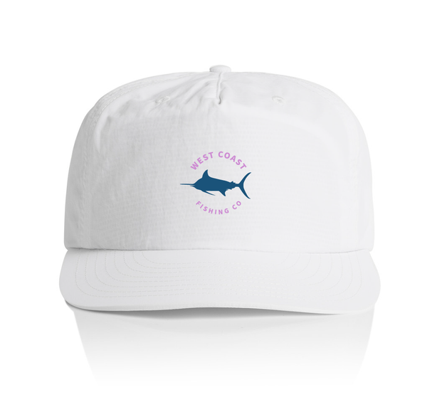 Marlin Girls Cap – White with Pink & Blue
